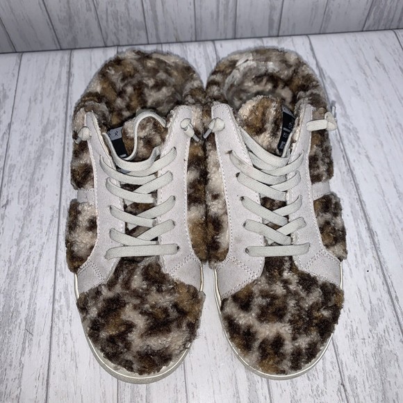 Womens Size 8-8.5 Vintage Havana Leopard Sherpa Slides EUC - Picture 2 of 7